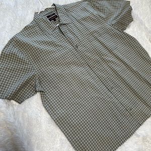 Mens Nordstrom XL Shirt Button down casual olive green brown Like new